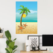 Afdruk/poster van palmbomen en tropische zonneschi poster (Thuiskantoor)