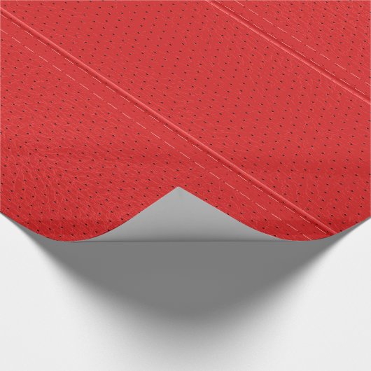 Afdruk rode lederen textuur cadeaupapier (Hoek)