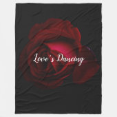 Afdruk rood, zwart roos fleece deken (Voorkant)