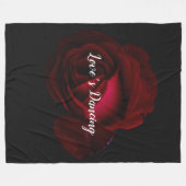 Afdruk rood, zwart roos fleece deken (Voorkant (Horizontaal))