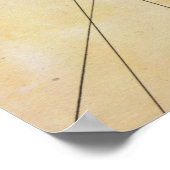 Afdruk roos van oude renaissance-voorruit poster (Hoek)