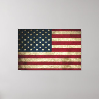 Afdruk Rustic American 50 Star-vlag Canvas Afdruk