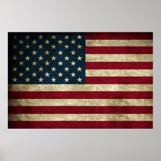 Afdruk Rustic American 50 Star-vlag Poster