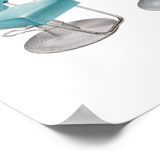 Afdruk  Salon Decor Stylist-stoel Retro Poster (Hoek)