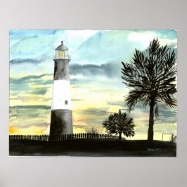 Afdruk schilderwerk van Tybee Island Lighthouse Poster