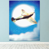 Afdruk spitfire-vliegtuig reisposter canvas afdruk (Insitu (Houten vloer))