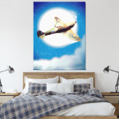 Afdruk spitfire-vliegtuig reisposter canvas afdruk (Insitu (Slaapkamer))