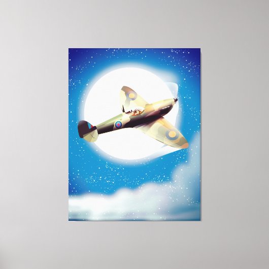 Afdruk spitfire-vliegtuig reisposter canvas afdruk (Voorkant)