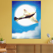 Afdruk spitfire-vliegtuig reisposter canvas afdruk (Insitu (Woonkamer))