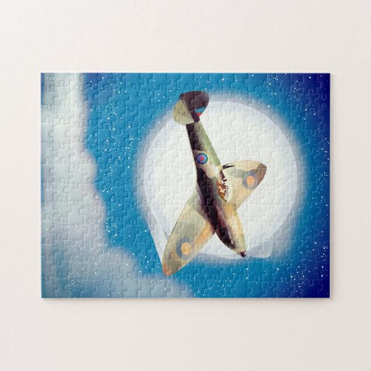 Afdruk spitfire-vliegtuig reisposter legpuzzel (Horizontaal)
