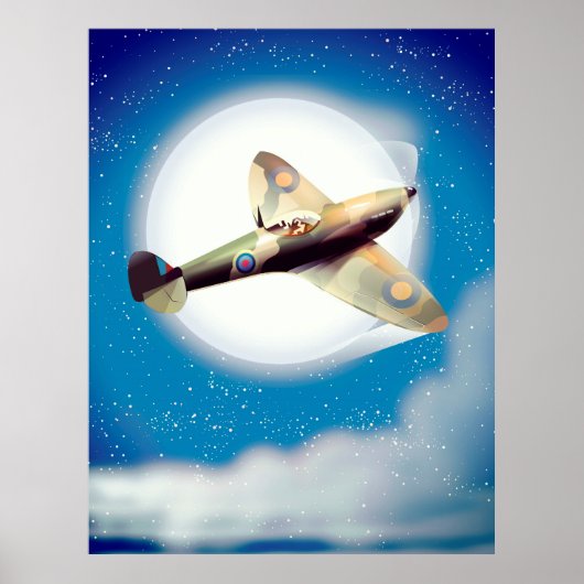 Afdruk spitfire-vliegtuig reisposter poster (Voorkant)