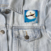 Afdruk spitfire-vliegtuig reisposter vierkante button 5,1 cm (In situ)
