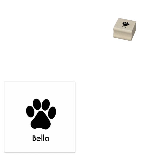 Afdruk stempel met de naam van het huisdier plakke (Gestempeld)