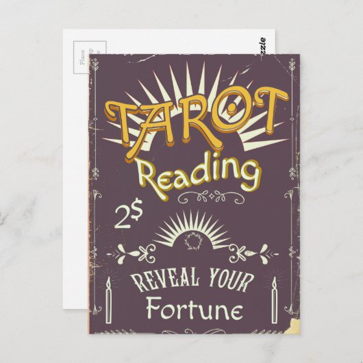 afdruk Tarot Reader Briefkaart (Voorkant / Achterkant)