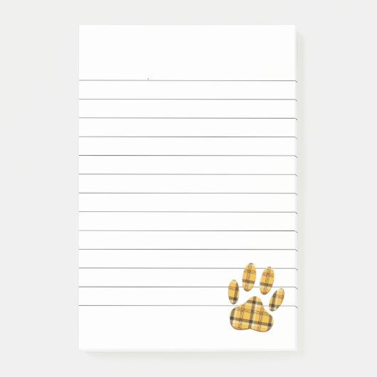 Afdruk Tartan Dog Paw-printer gelinkt Post-it® Notes (Voorkant)