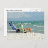 Afdruk tekenen die op het Briefkaart van het stran (Voorkant / Achterkant)