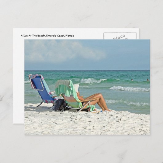 Afdruk tekenen die op het Briefkaart van het stran (Voorkant / Achterkant)