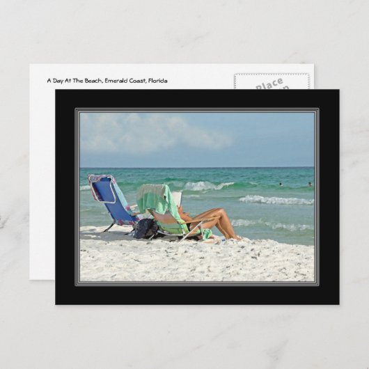 Afdruk tekenen die op het Briefkaart van het stran (Voorkant / Achterkant)