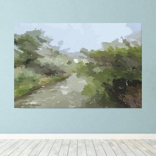 Afdruk Uitzicht Stretched Canvas (Insitu (Houten vloer))