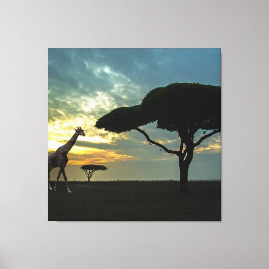 Afdruk van Afrikaans Safari Sunset Stretched Canva Canvas Afdruk (Voorkant)