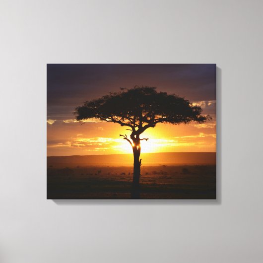 Afdruk van Afrikaans Safari Sunset Stretched Canva Canvas Afdruk (Voorkant)