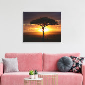 Afdruk van Afrikaans Safari Sunset Stretched Canva Canvas Afdruk (Insitu (Woonkamer))