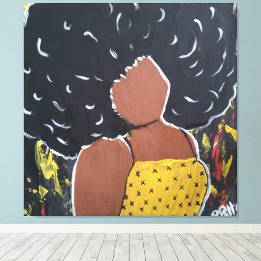 Afdruk van Afrikaanse Amerikaanse dame Rhonda Patt Canvas Afdruk (Insitu (Houten vloer))