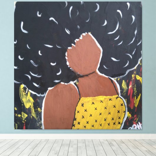 Afdruk van Afrikaanse Amerikaanse dame Rhonda Patt Canvas Afdruk (Insitu (Houten vloer))