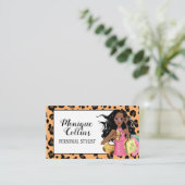 Afdruk van Afrikaanse Amerikaanse luipaard Visitekaartje (Staand voorkant)