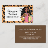 Afdruk van Afrikaanse Amerikaanse luipaard Visitekaartje (Voorkant / Achterkant)