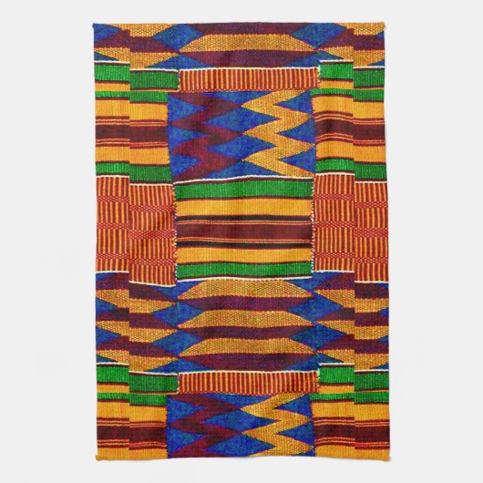 Afdruk van Afrikaanse Kenta Cloth Theedoek (Verticaal)