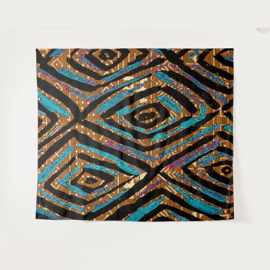 Afdruk van Afrikaanse modderkleding Wandkleed (Voorkant (horizontaal))