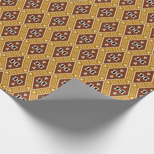 Afdruk van Afrikaanse moderne muddoeken Cadeaupapier (Hoek)