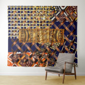 Afdruk van Afrikaanse stam Motif Wandkleed (In Situ (horizontaal))