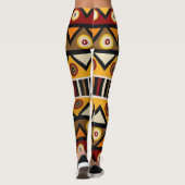 Afdruk van Afrikaanse stamhoofden Leggings (Achterkant)