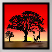 Afdruk van Afrikaanse Sunset Poster (Voorkant)
