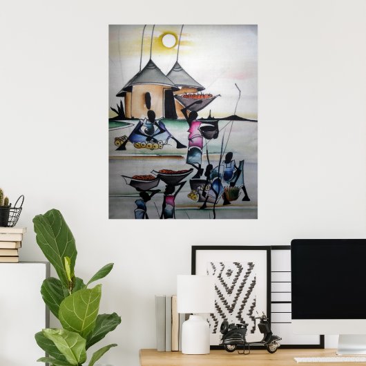 Afdruk van Afrikaanse thuisdecor 3 Poster (Thuiskantoor)