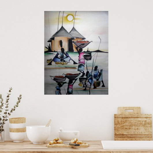 Afdruk van Afrikaanse thuisdecor 3 Poster (Keuken)