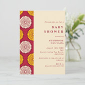 Afdruk van Afrikaanse was Rood en Geel Baby shower Kaart (Staand voorkant)