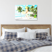 Afdruk van Aloha 01-canvas Canvas Afdruk (Insitu (Slaapkamer))