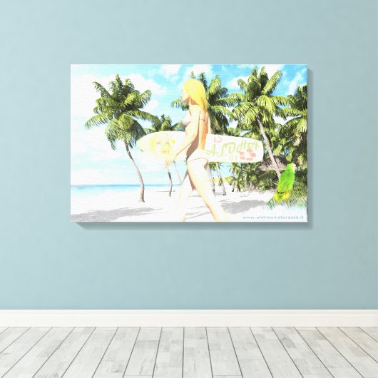 Afdruk van Aloha 01-canvas Canvas Afdruk (Insitu (Houten vloer))