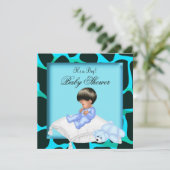 Afdruk van Amerikaanse Baby shower Boy Animal Prin Kaart (Staand voorkant)