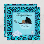 Afdruk van Amerikaanse Baby shower Boy Animal Prin Kaart (Voorkant / Achterkant)