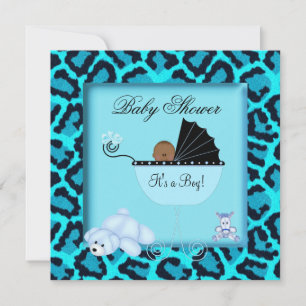 Afdruk van Amerikaanse Baby shower Boy Animal Prin Kaart