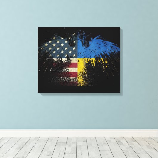 Afdruk van Amerikaanse olieplakken Canvas Afdruk (Insitu (Houten vloer))