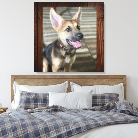 Afdruk van Athena-puppy canvas (Insitu (Slaapkamer))