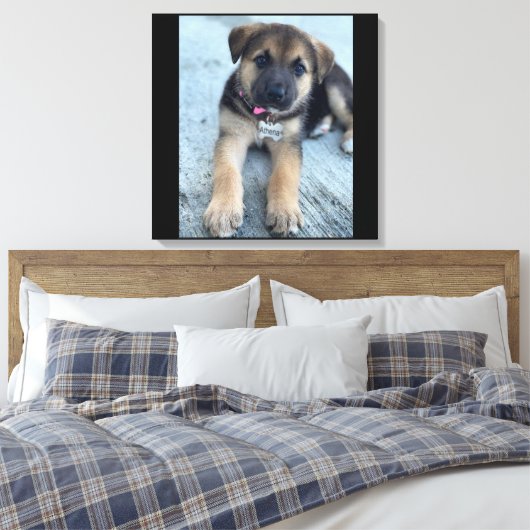 Afdruk van Athena-puppy canvas (Insitu (Slaapkamer))
