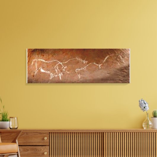 Afdruk van Bison Herd Canvas (Insitu (Woonkamer))