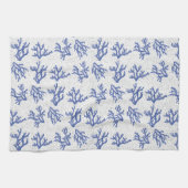 Afdruk van blauwe en witte zeeen koraallegeringen theedoek (Horizontaal)