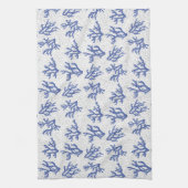 Afdruk van blauwe en witte zeeen koraallegeringen theedoek (Verticaal)